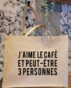 Sac en toile de Jute * J'aime le café *