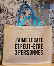 Sac en toile de Jute * J'aime le café *