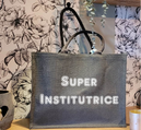 Sac en toile de Jute *Super Institutrice*