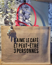 Sac en toile de Jute * J'aime le café *