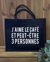 Sac en toile de Jute * J'aime le café *